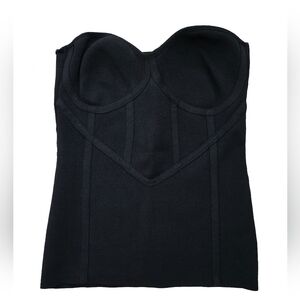 Black Strapless Bustier Bodycon Top